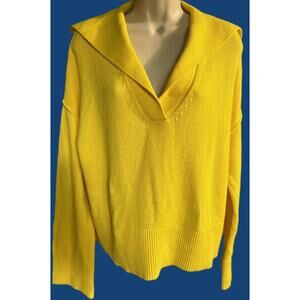 Banana Republic Organic Cotton Cropped VNeck Sweater S Preppy Collegiate Sailor